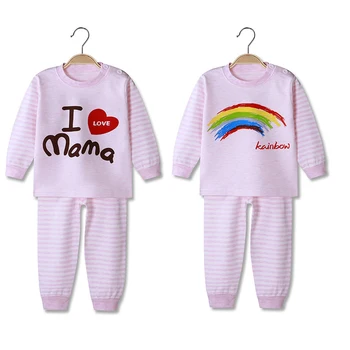 Meiteņu Pidžamu Kids Sleepwear Bērniem Karikatūra Apģērbu Komplekts Baby garām Piedurknēm Pidžamu Mājas Apģērbs Zēniem 1-4 Gadi