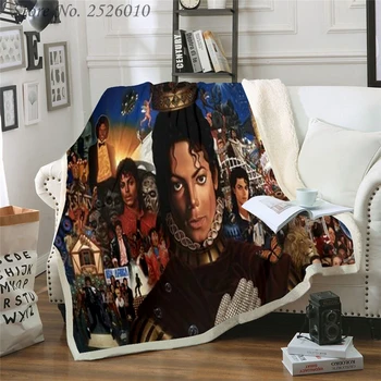 Mest segu Michael Jackson 3D Samta Plīša Sega, gultas Pārklājs Bērniem, Meitenēm, Sherpa Segu Dīvāna Segu Segtu Ceļa 03