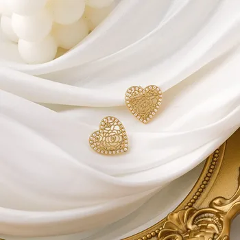 Minar korejas Rožu Dobi Mīlestības Sirds Auskari Sievietēm Salds Zelta Krāsas Metāla, Imitētas Pērļu Ziedu auskariem Oorbellen