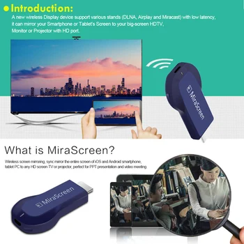 MiraScreen ĒTERA TV Stick Bezvadu WiFi Dongle ios Android tālrunis TV Airplay DLNA Miracast