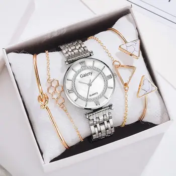Modes Komplekts Sievietes rokas Pulksteņi Vienkārši Romantisks Rožu Zelta Skatīties Sieviešu Kvarca rokas Pulkstenis Dāmas Skatīties Relogio Feminino Reloj Mujer