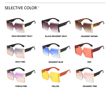 Modes bez apmales Saulesbrilles Sieviešu 2020. Gadam Lielgabarīta Saulesbrilles Retro Saulesbrilles Luksusa Zīmolu Briļļu oculos de sol