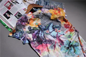 Modes krāsains ziedu iespiests t krekls sieviešu vasaras top 5XL īsām piedurknēm o-veida kakla plānas grafikas tees camisetas verano mujer 2020
