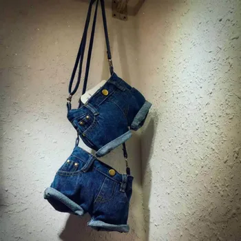 Modes radošo džinsa bikses mini soma cute dāma jaunā sieviešu pleca soma, pa diagonāli soma