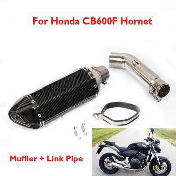 Motociklu Izplūdes Padoms Muffler Aizbēgt 51mm trokšņa Slāpētājs, Pievienojiet Saites, Cauruļu Vidū Caurule Paslīdēt uz Caurules Honda CB600F Hornet