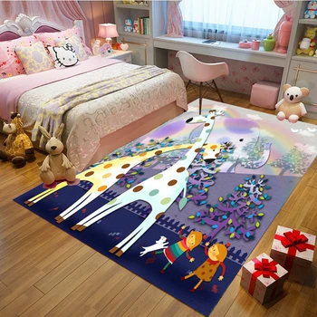 Mājas meitene bērnu istabas paklājs princess rozā paklāju pretslīdes karikatūra P unicorn jomā paklājs bērnu dzīvo jamo istabu tapete pielāgota