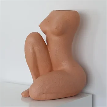 Mūsdienu Gaismas Luksusa Vienkāršu Ziemeļvalstu Studiju Mājas Dekori Radošo Body Art Vāze Pliks Skulptūru Vāze A1755