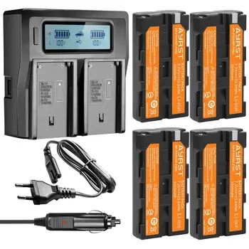NP-F550 akumulators + Dual Ātri Akumulatora Lādētājs Sony NP F770 F750 F570 F550 F530 NP F970 F960 F950 F930 NP-FM50 NP-FM500H