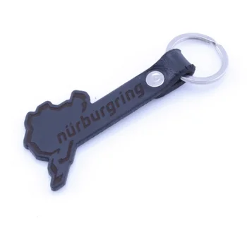 Nirburgringas keychain ādas atslēgu, gredzenu, atslēgu piekariņi Schlüsselring porte-cles portachiavi lāzergriešanas Izmērs: 70x35x3mm