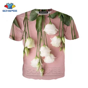O-veida kakla krekli, ziedu rožu iela colthing jauno Vasaras 3d drukas vīriešu/Sieviešu modes gadījuma Harajuku t-krekls smieklīgi hip hop t krekls