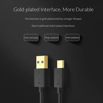 ORICO Tipa-A Tips-C Uzlādes Kabelis USB 2.0 / USB 3.0 High Speed Pārvades Kabeli PC Klēpjdators ar Zelta pārklājumu Interfeisa Kabelis