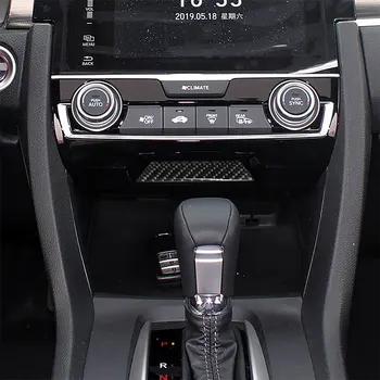 Oglekļa Šķiedras Auto Piederumi Interjera Uzglabāšanas Kaste Aizsardzības Apdares Uzlīmes Vāciņš Melns, Uzlīmes Honda Civic 2016-2019