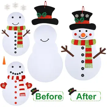 OurWarm Bērniem DIY Jūtama Ziemassvētku Dāvanas, Sniegavīrs, Ziemassvētku Uzlīme, Sienas Karājas Bērniem Bērnu Rotaļlietu Ziemassvētki Ziemassvētku Rotājumi Jauno Gadu
