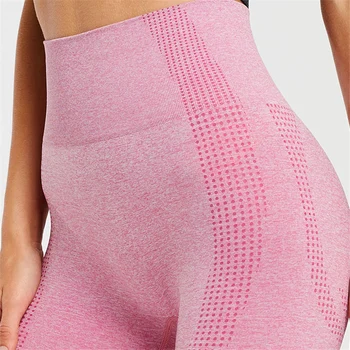 Oyoo Bieza stiept svarīgi bezšuvju sporta zeķes sievietēm rozā augsto vidukli, sporta bikses dot drukas sporta zeķes sexy jogas bikses