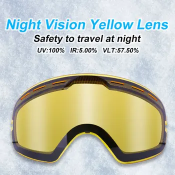 PHMAX Slēpošanas Aizsargbrilles Ziemas Slēpošanas Brilles Ar Dzeltenu Lēcu Anti-Miglas Snovborda Aizsargbrilles Slēpošana Vīriešu Sieviešu Sniega Slēpošanas Masku Brilles, Briļļu