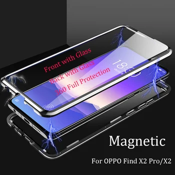 Par OPPO Atrast X2 Pro Magnetic Lietā 360 double-sided Rūdīts Stikls Lietā par OPPO Atrast X2 Metāla Buferi Gadījumā Atrast X2 Pro