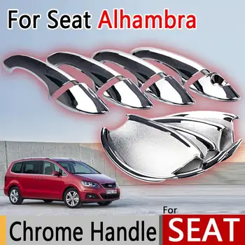 Par SEAT Alhambra Mk2 (7N) Chrome Durvju Roktura Vāciņš 2010-2016 ABS Plastmasas Piederumi Car Styling