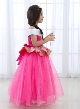Pasaku Princese Aurora Kleita Puķu Meitene Kleitas Bērniem Sleeping Beauty Karnevāla Kostīms Pusaudžiem Rapunzel Gājienā Prom Bumbu Kleita