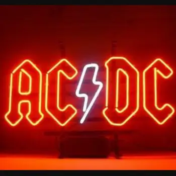 Pasūtījuma AC DC Atpakaļ Melna Stikla Neona Gaismas Zīme, Alus Bārs