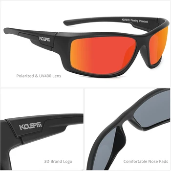 Peldošās Saulesbrilles Gluds un sportisks KDEAM LUKSUSA Polarizētās vīriešu Briļļu wrap stila toņos Sievietēm UV400 aizsardzība KD7078