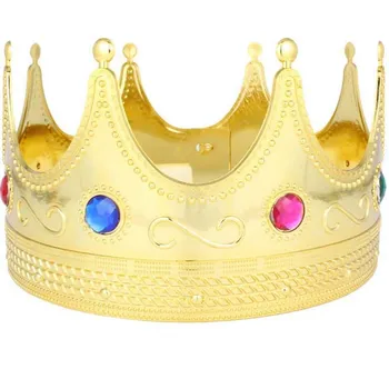 Plastmasas sūklis zelta imperial karaļa kroņa dārglietas, dzimšanas dienas ietvaros