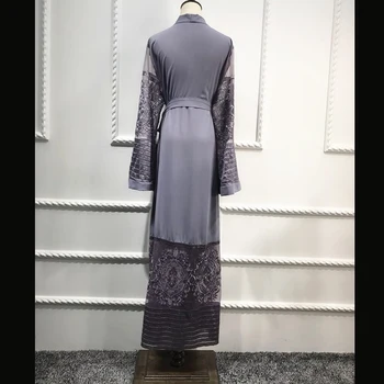 Plus Lieluma Samtu, Mežģīnes Acs Kimonos Mujer Ilgi Abaya Dubaija Boho Sieviešu Maxi Jaciņa Blūze Roupa Turku Islāma Apģērbi