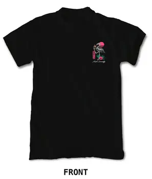 Policistu Sabiedrībā Vīriešu Īsām Piedurknēm T Krekli - Tropu Skelets Flamingo, Melnie Vīriešiem Sievietēm Unisex Modes tshirt Bezmaksas Piegāde