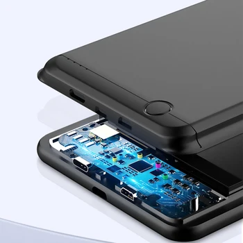 Power Bank Akumulatora Gadījumā Xiaomi Redmi 10X, Ņemiet vērā, 9 Pro, Ņemiet vērā, 8t Triecienizturīgs 6000mAh Akumulators, Lādētājs Gadījumā Plastmasas Vienkārša Lādēšanas