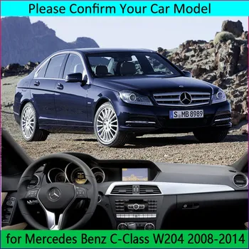 Priekš Mercedes Benz C-Class W204 C-Klasse C180 C200 C220 C250 C300 Paneļa Paklājiņš Segtu Saulessargs Dashmat Paklāju Auto Piederumi