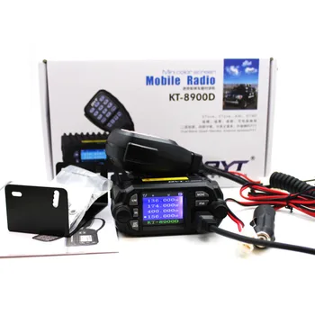 QYT Modernizētas no KT-8900R Mini Walkie talkie KT-8900D Krāsains Quad Displejs 25W Dual band UHF/VHF Automašīnu Mobilo Radiosakaru KT 8900D