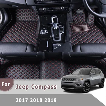 RHD Paklāji Jeep Compass 2019 2018 2017 Automašīnas Grīdas Paklāji, Auto Dash Paklāji Interjera Aksesuāri Ūdensizturīgs Paklāji Daļas