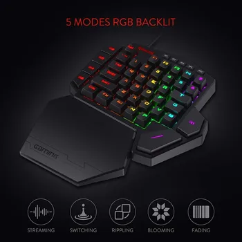 Redragon K585 DITI Vienu Roku RGB Mechanical Gaming Keyboard 42 Atslēgas, Zils Slēdzi, LED Kreiso Roku, Mini Tastatūru, Mobilo Spēli