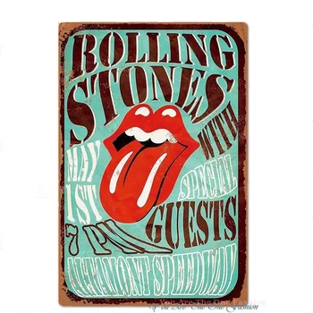 Rolling Stones Skārda Zīmes Plāksnīte, Sienas Dekori Rock Roll Metāla-Pazīmes, Glezna, Plakāts, Sienas Plāksne, Metāla Zīmes, Mākslas Klubs, Krogs