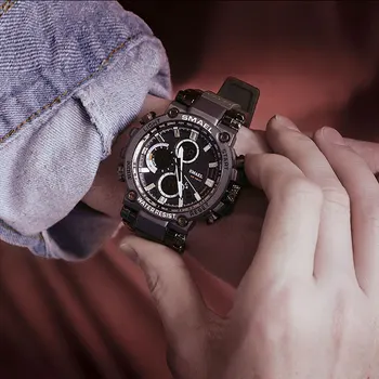 SMAEL Sporta Vīrieši Skatīties Mens Analog Kvarca Pulksteņi Cilvēks LED Digitālo Ūdensizturīgs Militārais rokas Pulkstenis Vīriešu Pulkstenis Relogio Masculino