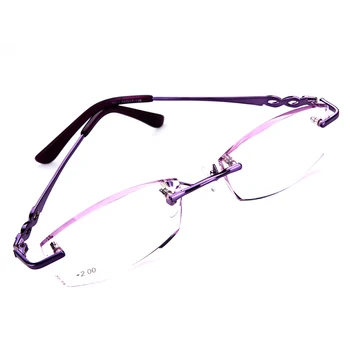 SOOLALA Titāna Lasījumā bez apmales Brilles Dimanta Griešanas Brilles Skaidrs, Anti-noguruma Brilles +1.0 +1.5 +2.0 +2.5 +3.0 +3.5