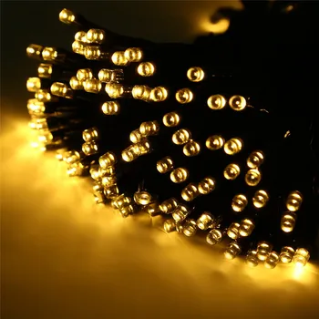 Saules LED String Light Ziemassvētku gaismas Vainags 50/100 LED Pasaku Lukturi Ar Akumulatoru Āra Dārza svētki Koku Kāzu Dekori