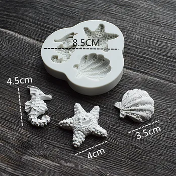 Sea Shell Silikona Veidnē Pomādes Kūka Dekorēšanas Instrumenti DIY Kaija Enkurs Jūras Zirgs Šokolādes Konfektes, Ziepes, Māla Molds1684