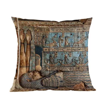Senās Ēģiptes Murals portrets Hieroglifu Faraons Bija-scepteris Modelis spilvendrānā Mājas Galerija Dīvāns Apdare Spilvena Vāka