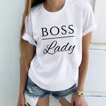 Sieviešu T Harajuku Topi Boss Vēstuli Izdrukāt Dāma T Krekls Smieklīgi Vogue T-krekls Atpūtas Modes Estētisko Tshirt Sieviešu T-Krekls