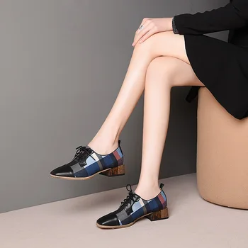 Sieviešu vasaras ādas kurpes sieviete brogue dāma dzīvokļi vintage kurpes, čības mežģīnes pavasara ikdienas apavi sievietēm 2020