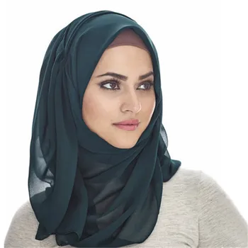 Sieviešu Šalles Tīrtoņa Krāsas Lakatiņu Pērle Hijab Viegls Modes Matu Šalle