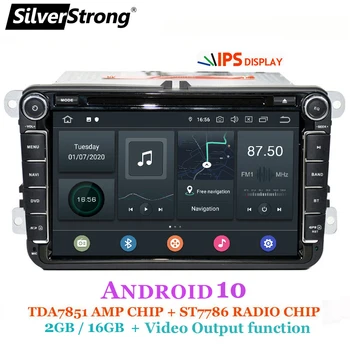 SilverStrong 2Din IPS ANDROID10 Auto DVD VW Android par Volkswagen Passat Golf uz Polo/Octavia radio Skoda 801