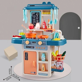 Simulācijas cocina infantil skaņas un gaismas ūdens strūklu virtuves rotaļlietas, iestatīt gatavošanas tabula spēlēt māja pavārmāksla plīts plastmasas pārtikas rotaļlietas