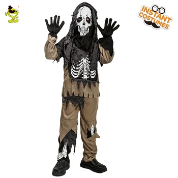 Spoku Zēns Kostīmi Zēna Brauns Helovīna Tērps ar Kapuci, par Bērnu Helovīna Masku Cosplay Kostīmi