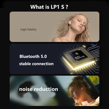 Sākotnējā Lenovo LP1S TWS Bezvadu Bluetooth Austiņas In-ear Trokšņa Samazināšanas HIFI Stereo Touch Kontroli Austiņas Viedtālruņiem