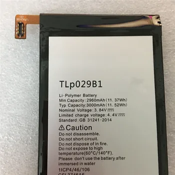 Sākotnējā TLp029B1 2960mAh Par Alcatel OT-5095/5095B/5095I, OT-5095K/L/Y, Touch Pop 4S Li-ion Iebūvēts Mobilā Tālruņa Akumulators