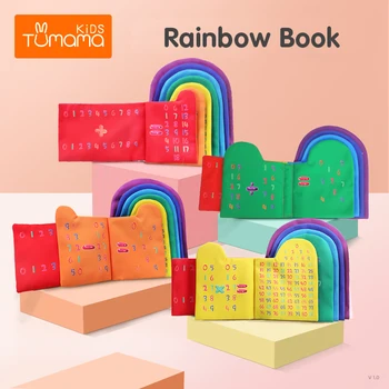 TUMAMA Bērnu Grāmatu Krāsains 3D Mīksts Bērnu Agrīnās Izglītības Audums Grāmatas Mācību Numurs angļu Vēstuli Varavīksnes Grāmatu Mazulis Grabēt Rotaļlietas