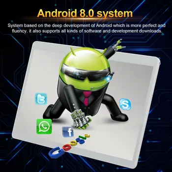 Tabletes Android 8.0 Datora, DATORU, 10 collas Desmit-Core GPS WIFI Dual Camera Pad Tablet Atbalsta Dual Sim Kartes 4G Tālruņa Zvanu