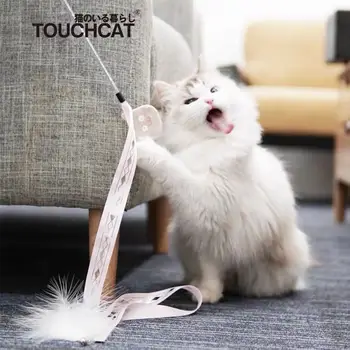 Touchcat, Tas ir Jauns Kaķis-pieņemšanas Stick, Spalvu, Kaķis-padarot Rotaļlietu, Interaktīvas Bell, Pet Produktu Vairumtirdzniecība kaķis rotaļlietas