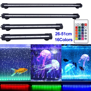 Tālvadības pults ar Vadu, Slēdzi, RGB IP68 Zemūdens Gaisa Burbulis Lampas 10-20inch LED Akvārija Zivju Tvertnes Gaismas Zemūdens LightD30